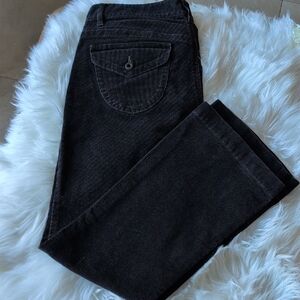 Ralph Lauren Polo Jeans Co Black Charcoal Corduroy Straight Leg Women's Jeans